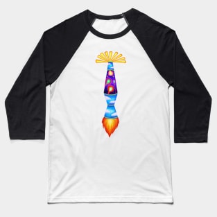 Lava Lamp Space Rocket Baseball T-Shirt